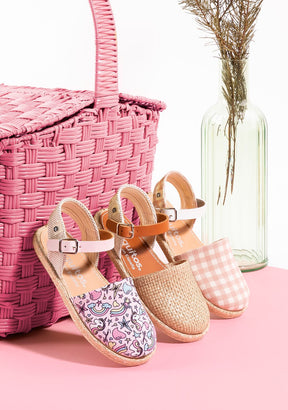 CONGUITOS Shoes Girl's Pink Vichy Espadrilles