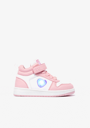 CONGUITOS Shoes Girl´s Pink - White With Lights Hi-Top Sneakers Napa