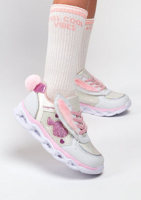 CONGUITOS Shoes Girl's Pink With Lights Bunny Sneakers