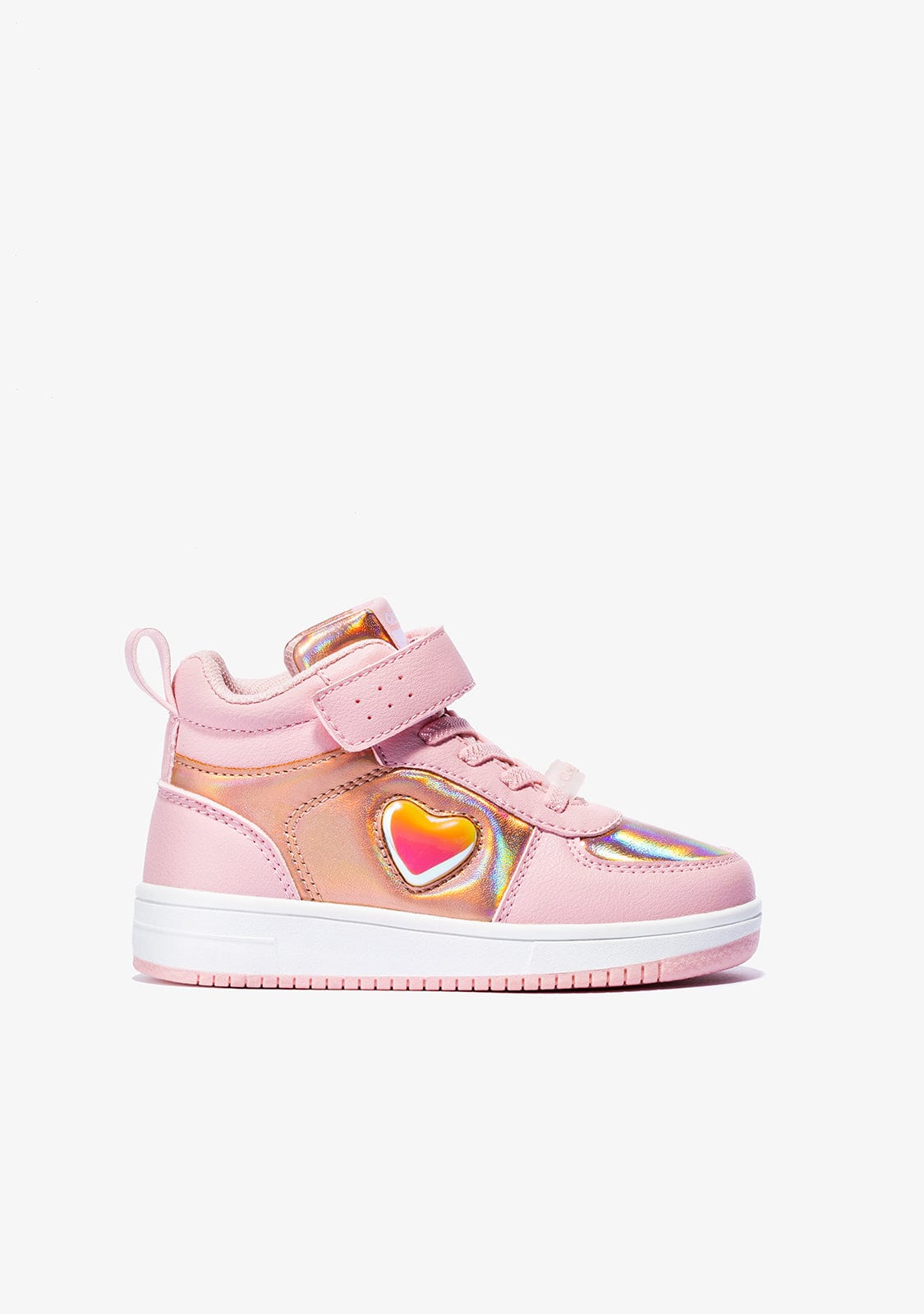 CONGUITOS Shoes Girl's Pink With Lights Heart Hi-Top Sneakers
