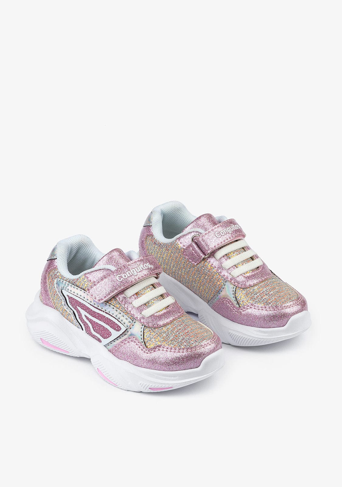 CONGUITOS Shoes Girl's Pink With Lights Sneakers Glitter