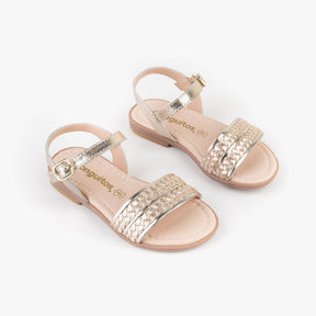 CONGUITOS Shoes Girl's Platinum and Magnesium Sandals