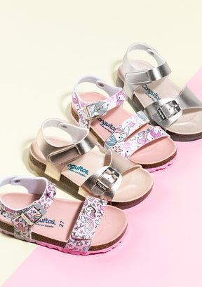 CONGUITOS Shoes Girl's Platinum Bio Sandals Metallized