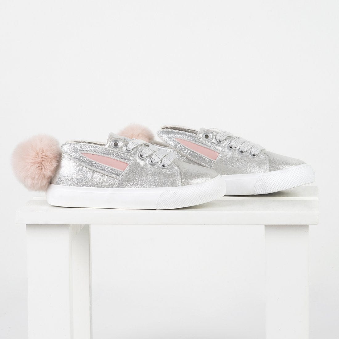 CONGUITOS Shoes Girl's Silver Bunny Sneakers