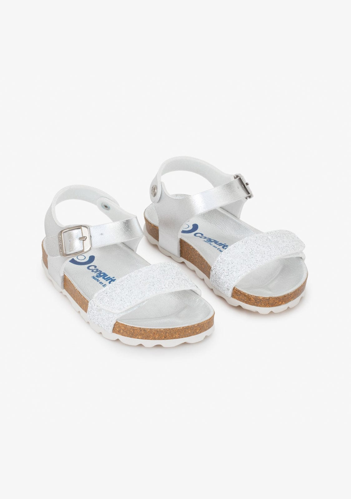 CONGUITOS Shoes Girl's Silver Glitter Bio Sandals