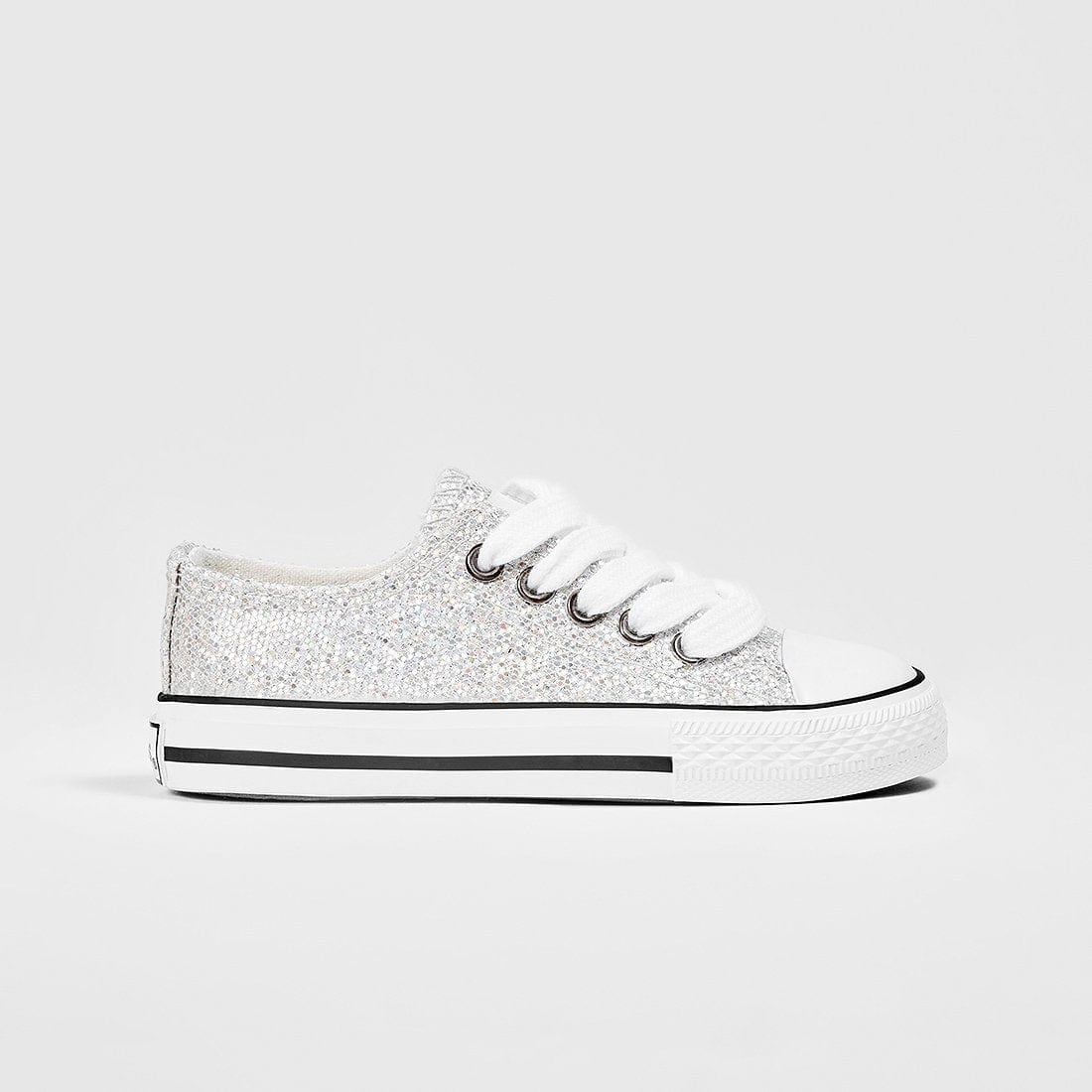 CONGUITOS Shoes Girl's Silver Glitter Sneakers