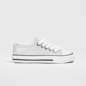 CONGUITOS Shoes Girl's Silver Glitter Sneakers
