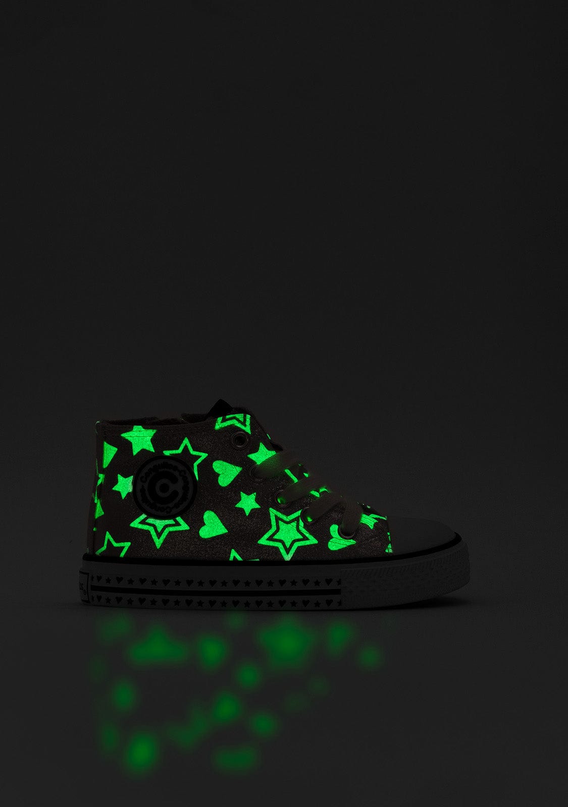 CONGUITOS Shoes Girl's Silver Glows in the Dark High-Top Sneakers