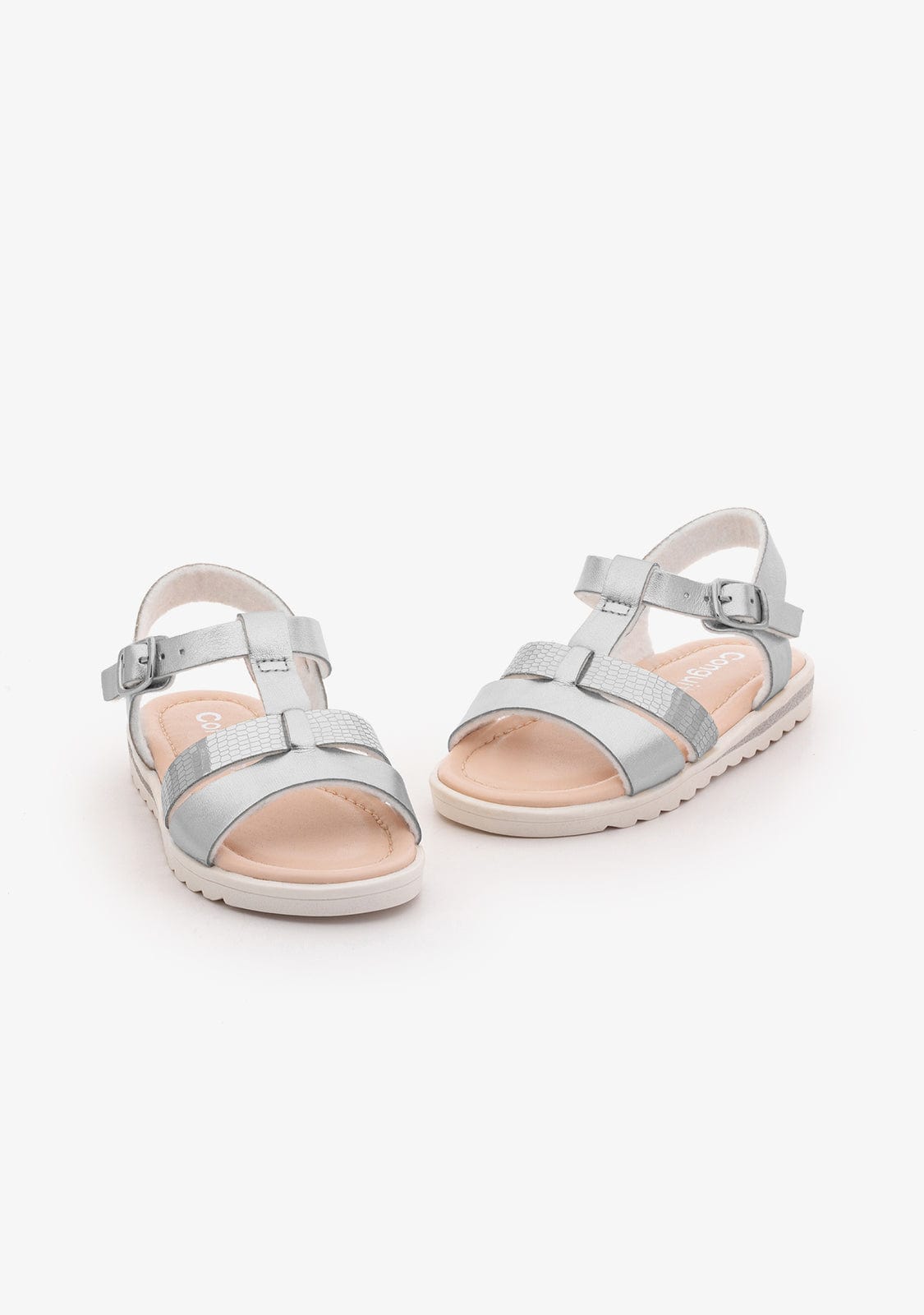 CONGUITOS Shoes Girl's Silver Metallic Sandals