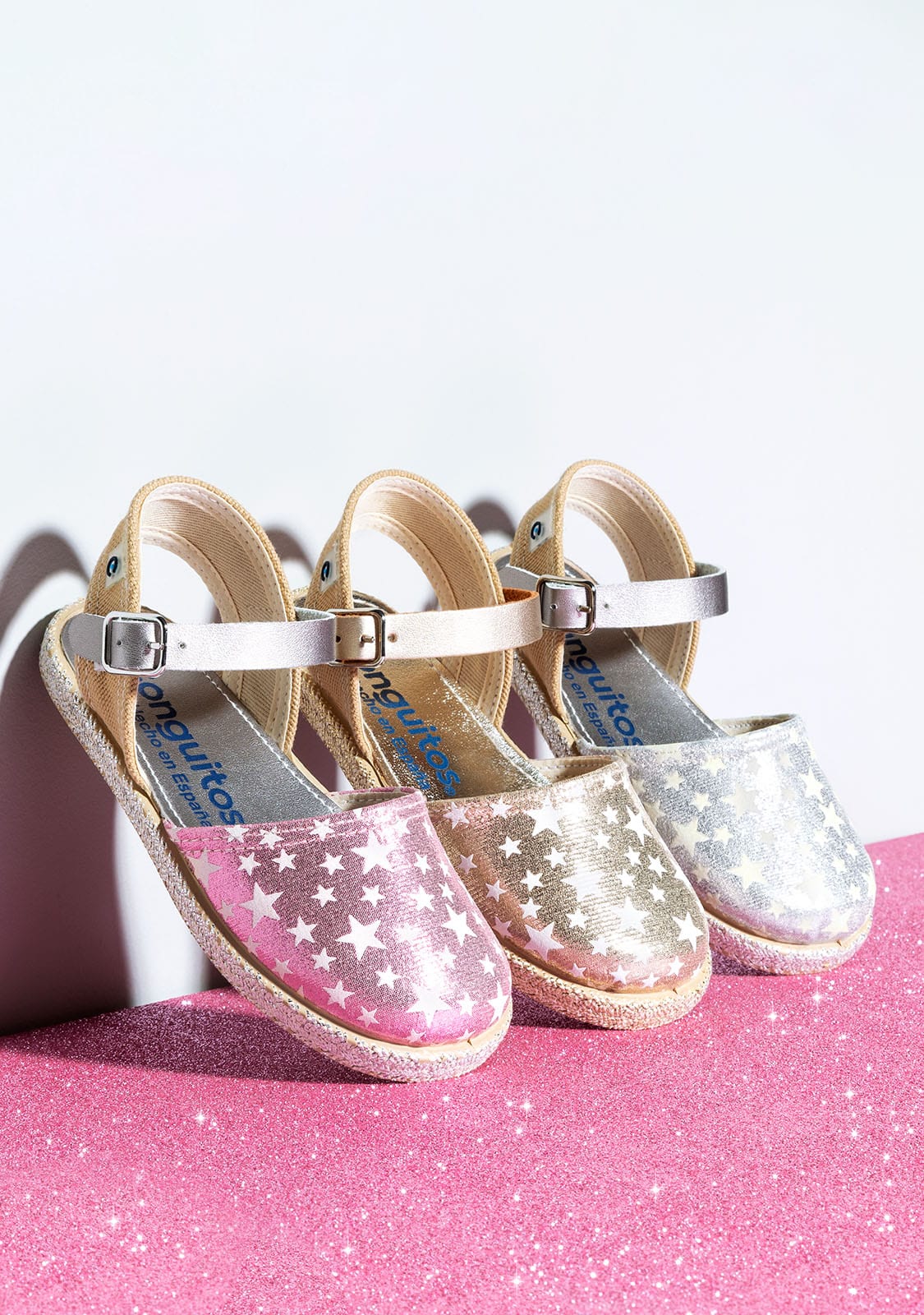 CONGUITOS Shoes Girl's Star Silver Glow Espadrilles