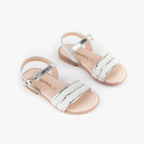 CONGUITOS Shoes Girl's White and Silver Sandals