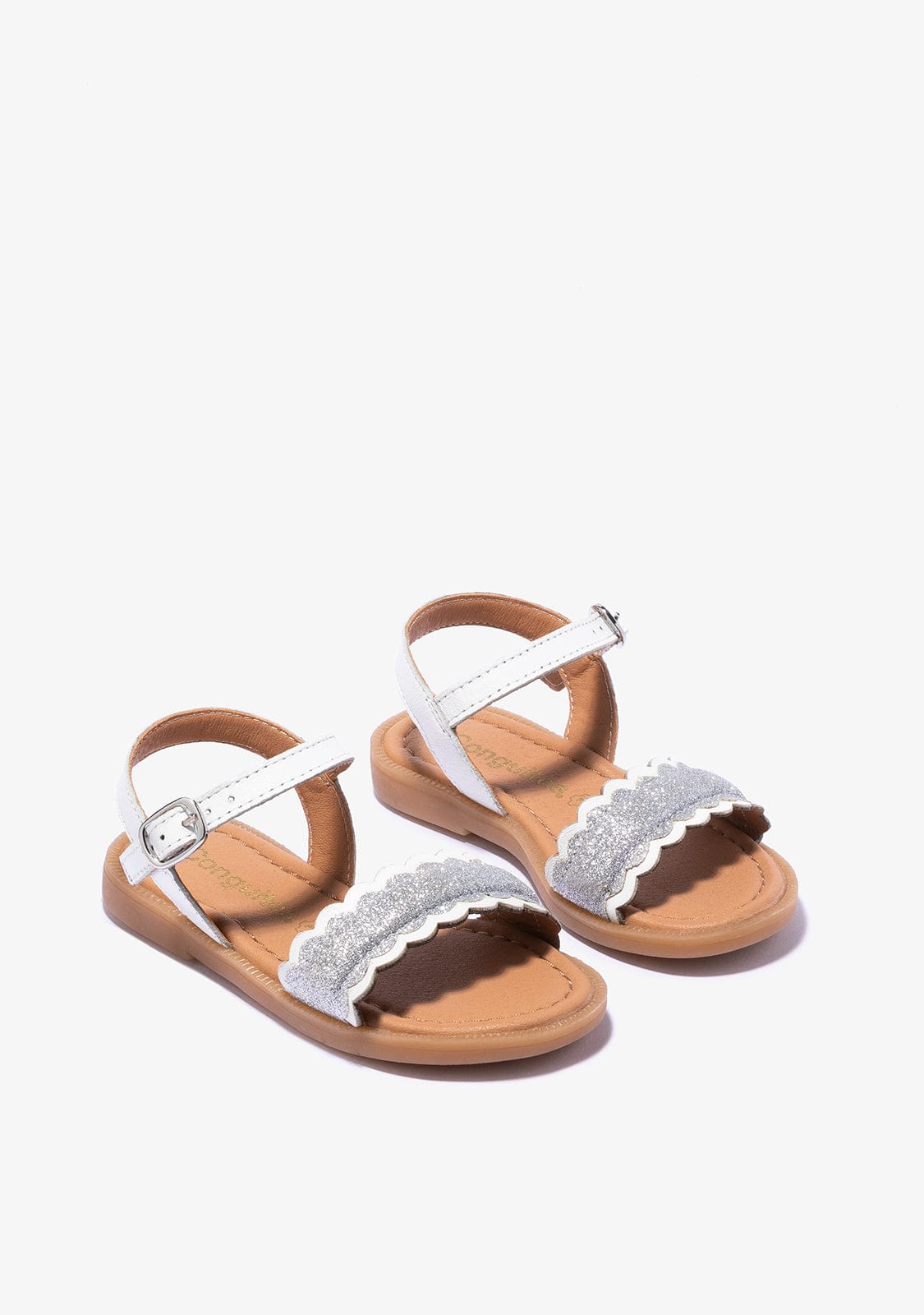 CONGUITOS Shoes Girl's White Buckle Sandals Napa