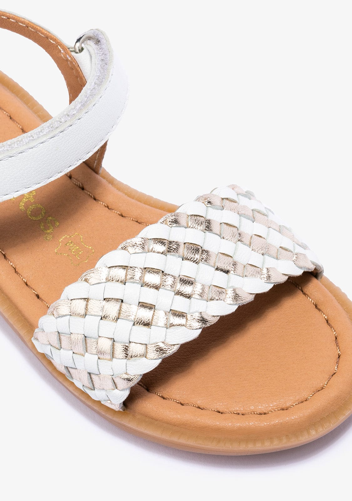 CONGUITOS Shoes Girl's White Gold Sandals Napa