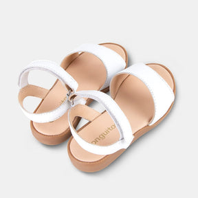 CONGUITOS Shoes Girl's White Leather Sandals