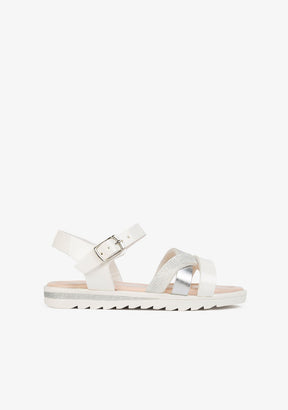 CONGUITOS Shoes Girl's White Patent Leather Sandals
