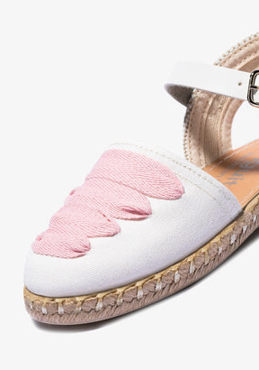 CONGUITOS Shoes Girl's White Pink Buckle Espadrilles