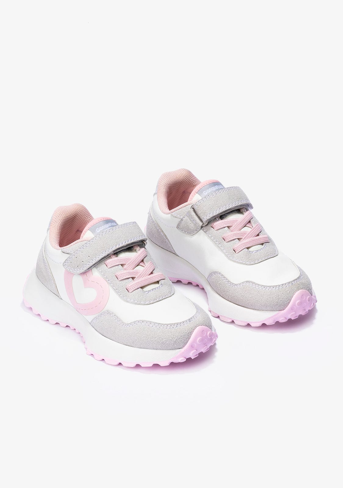 CONGUITOS Shoes Girl's White Pink Heart Sneakers