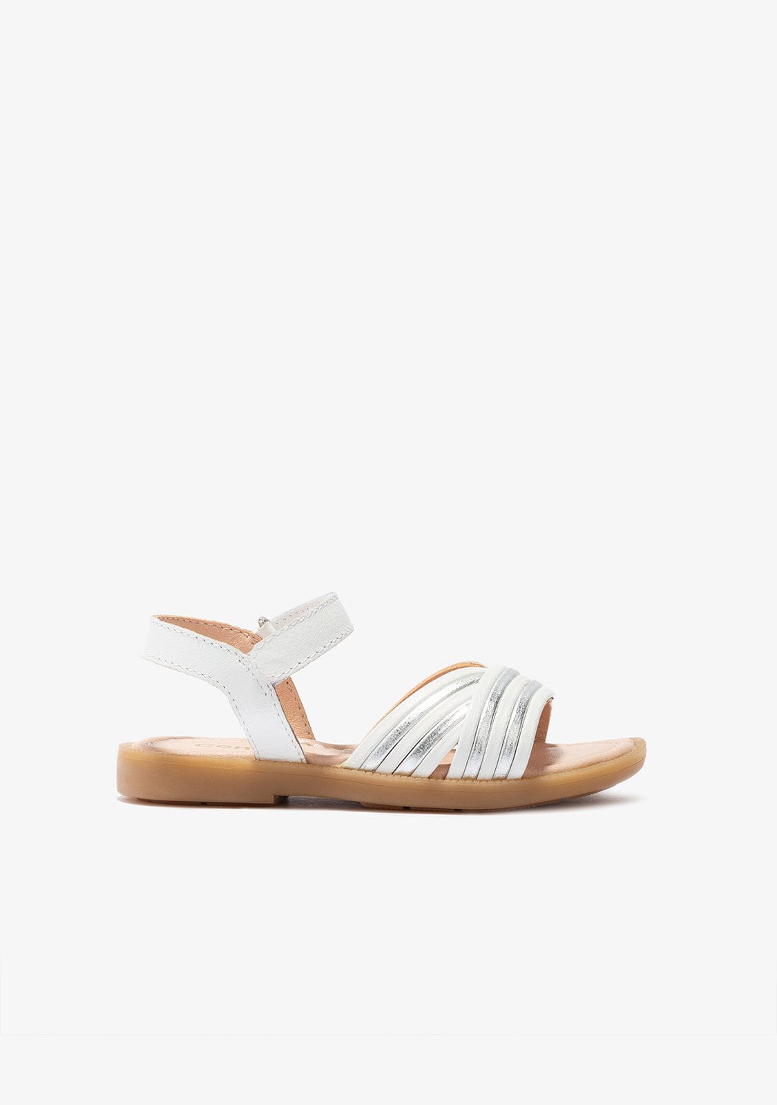 CONGUITOS Shoes Girl's White Straps Leather Sandals