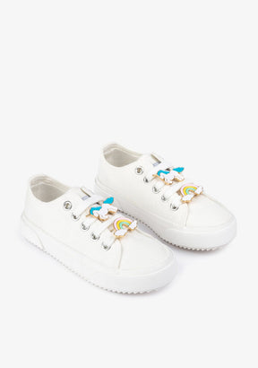 CONGUITOS Shoes Girl's White Unicorn Sneakers