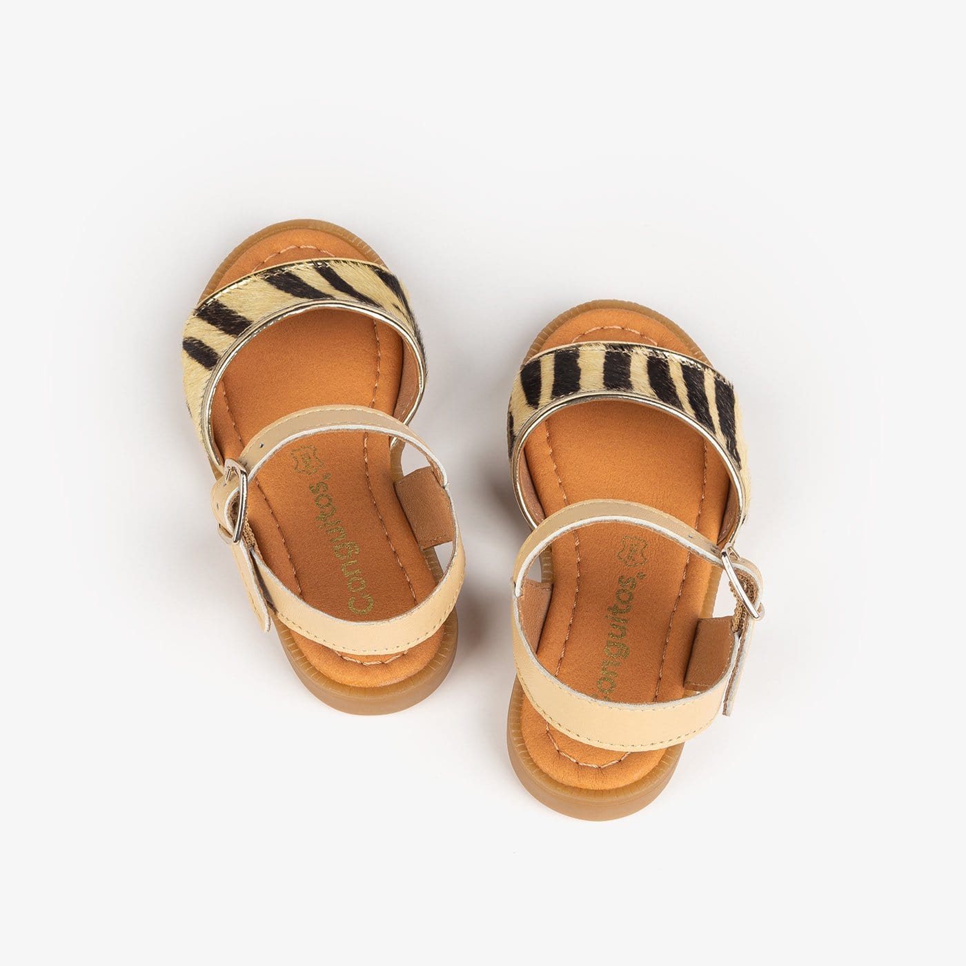 CONGUITOS Shoes Girl's Zebra Leather Sandals