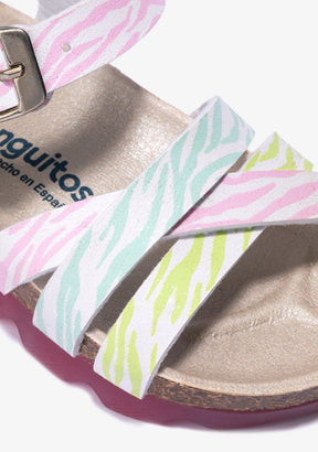 CONGUITOS Shoes Girl's Zebra Multicolour Bio Sandals