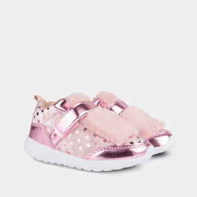 CONGUITOS Shoes Girls Light Up Pink Velvet Sneakers
