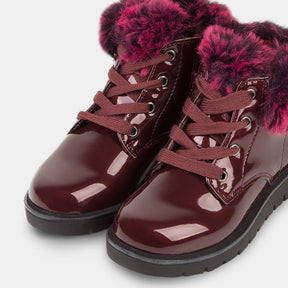 CONGUITOS Shoes Girls Wine Patent Leather Booties