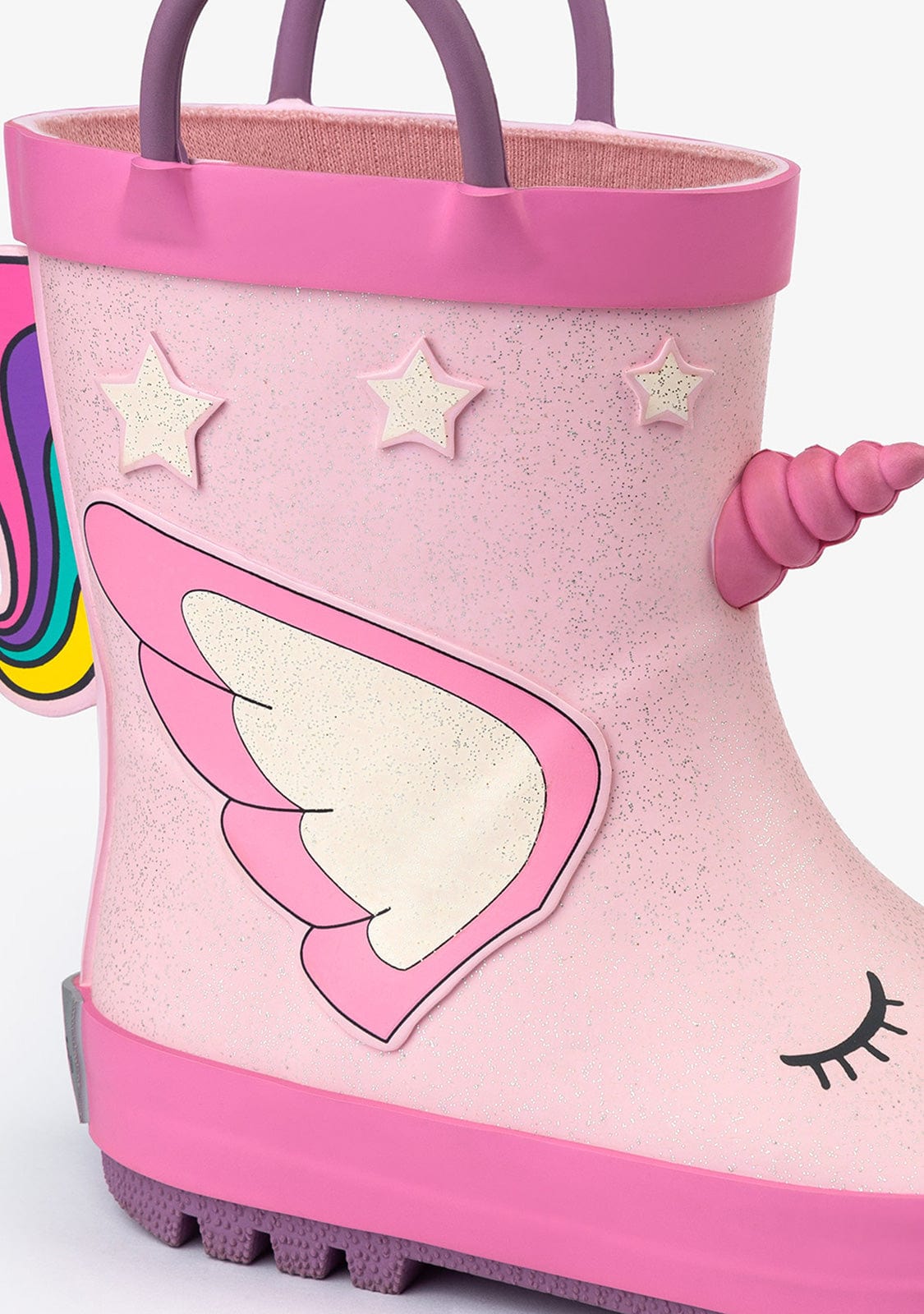 CONGUITOS Shoes Light Pink Unicorn Rain Boots Rubber