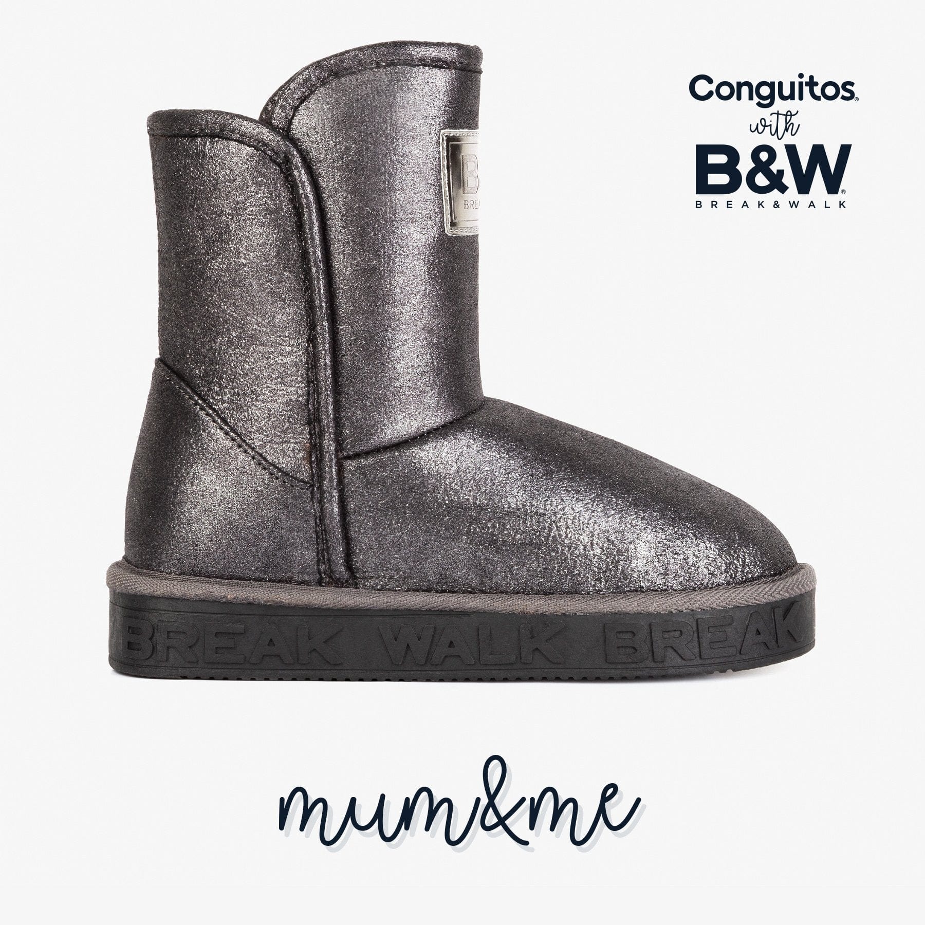 CONGUITOS Shoes Mum's Lead Metallized Australian Boots