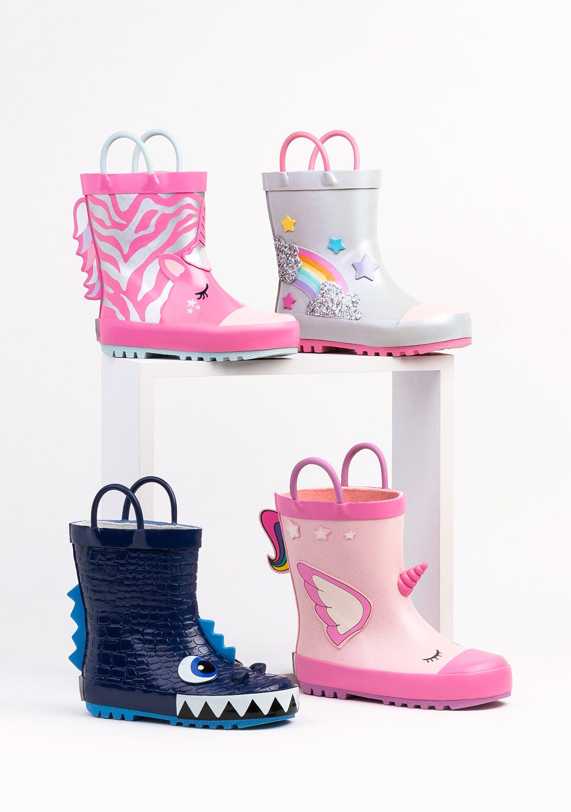 CONGUITOS Shoes Pink Unicorn Rain Boots Rubber