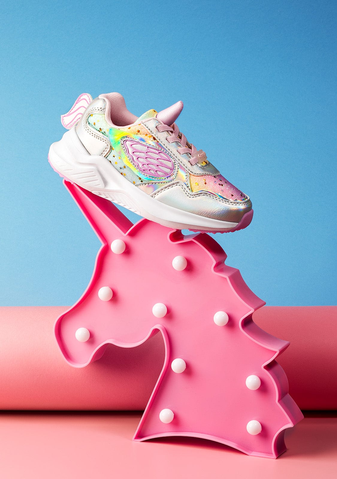 Ténis Unicórnio Glitter com Luz Metalizada - Main Image