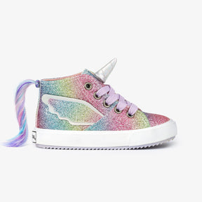 CONGUITOS Shoes Unicorn's Multicolor Glitter Hi-Top Sneakers