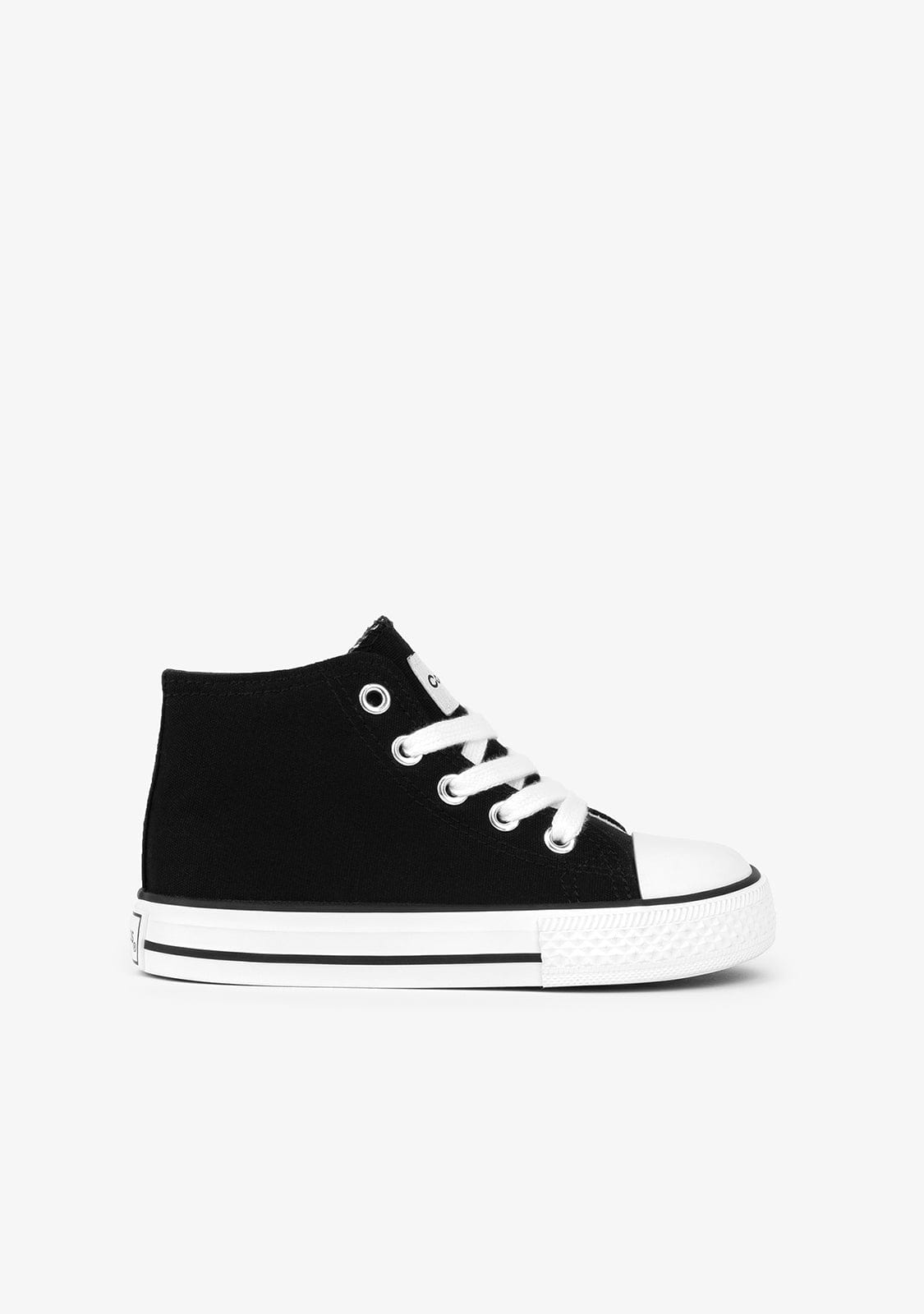 CONGUITOS Shoes Unisex Black Basic Hi-Top Sneakers Canvas