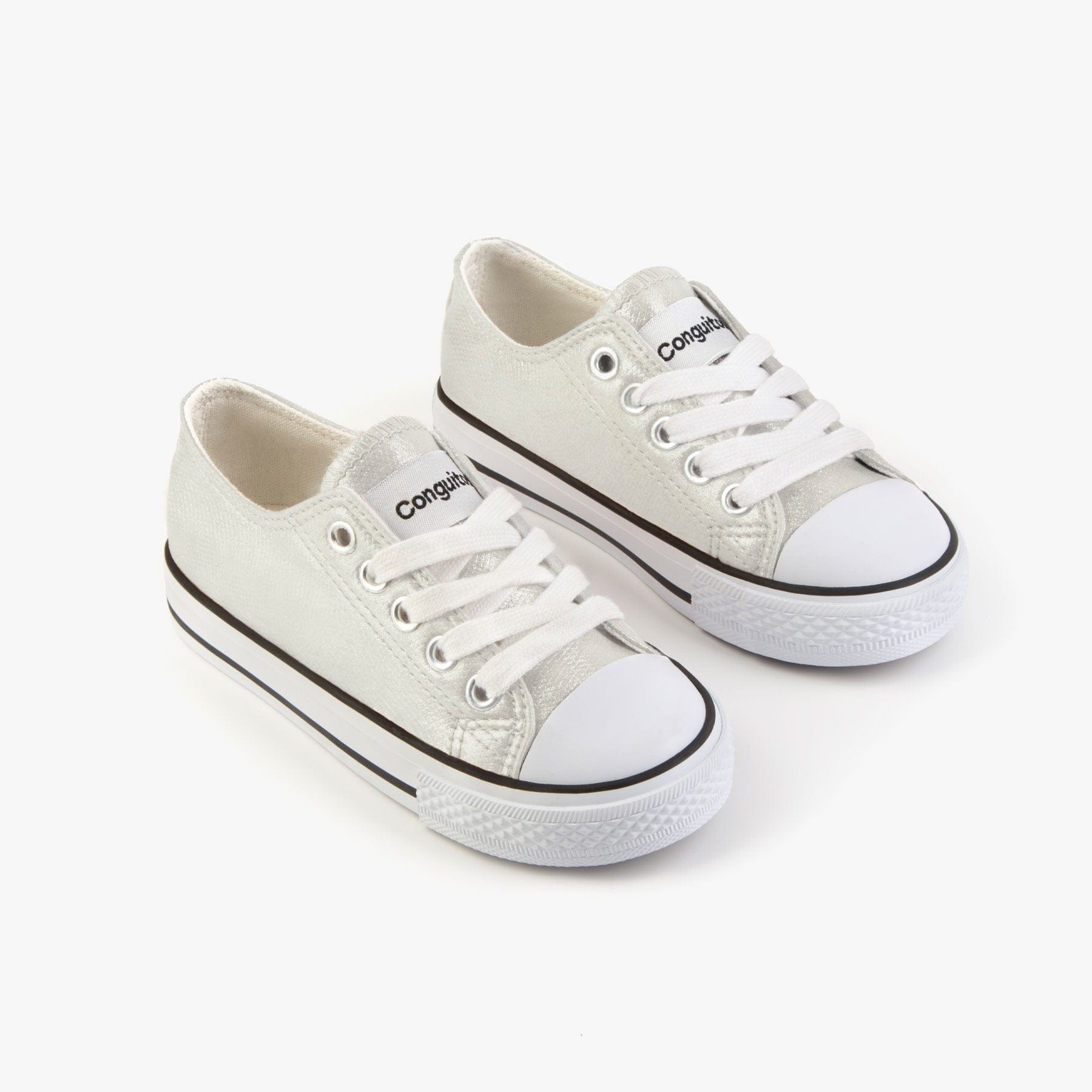 CONGUITOS Shoes Unisex Metallized Silver Sneakers
