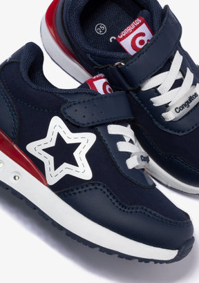 CONGUITOS Shoes Unisex Navy Star With Lights Sneakers