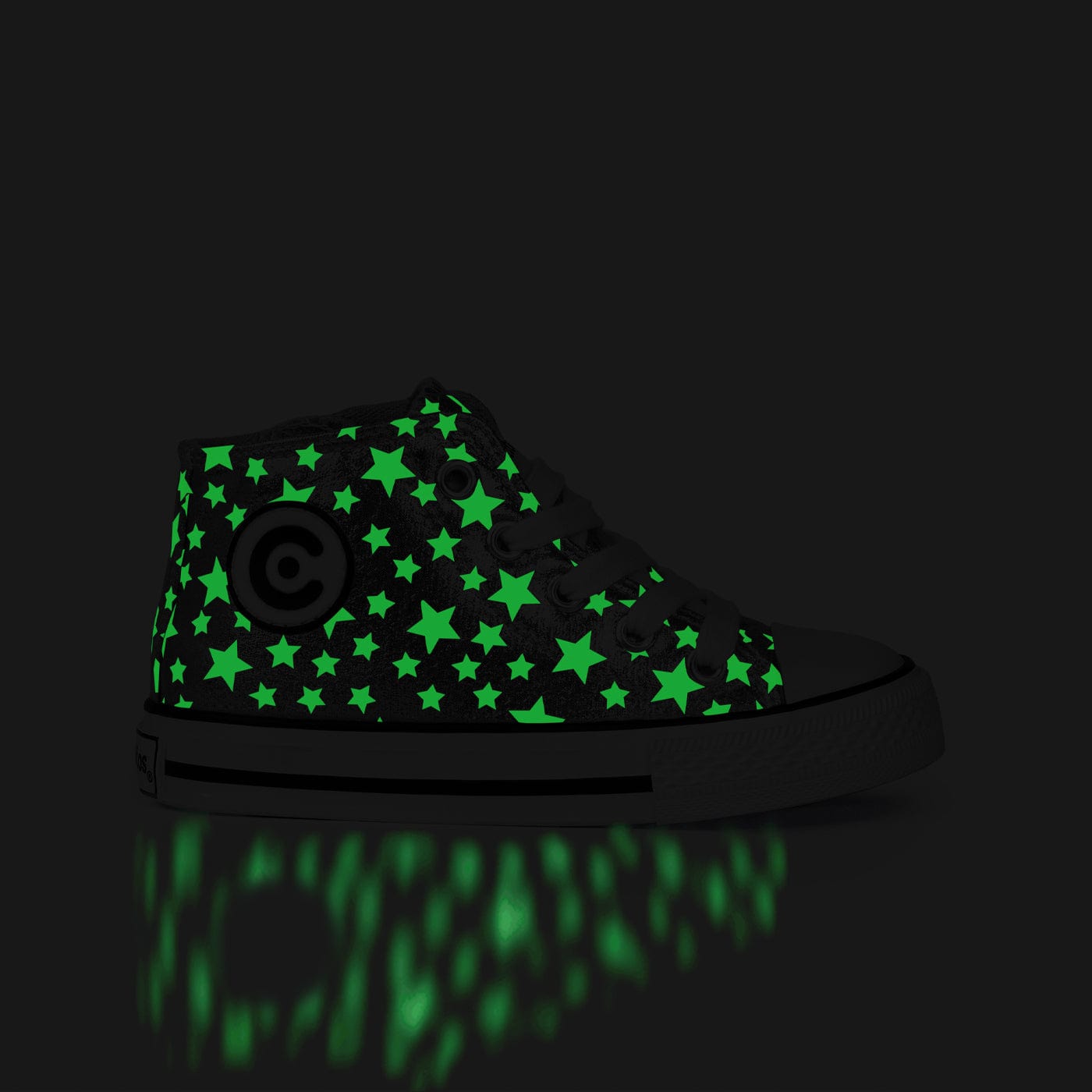 CONGUITOS Shoes Unisex Platinum Glows in the Dark Hi-Top Sneakers