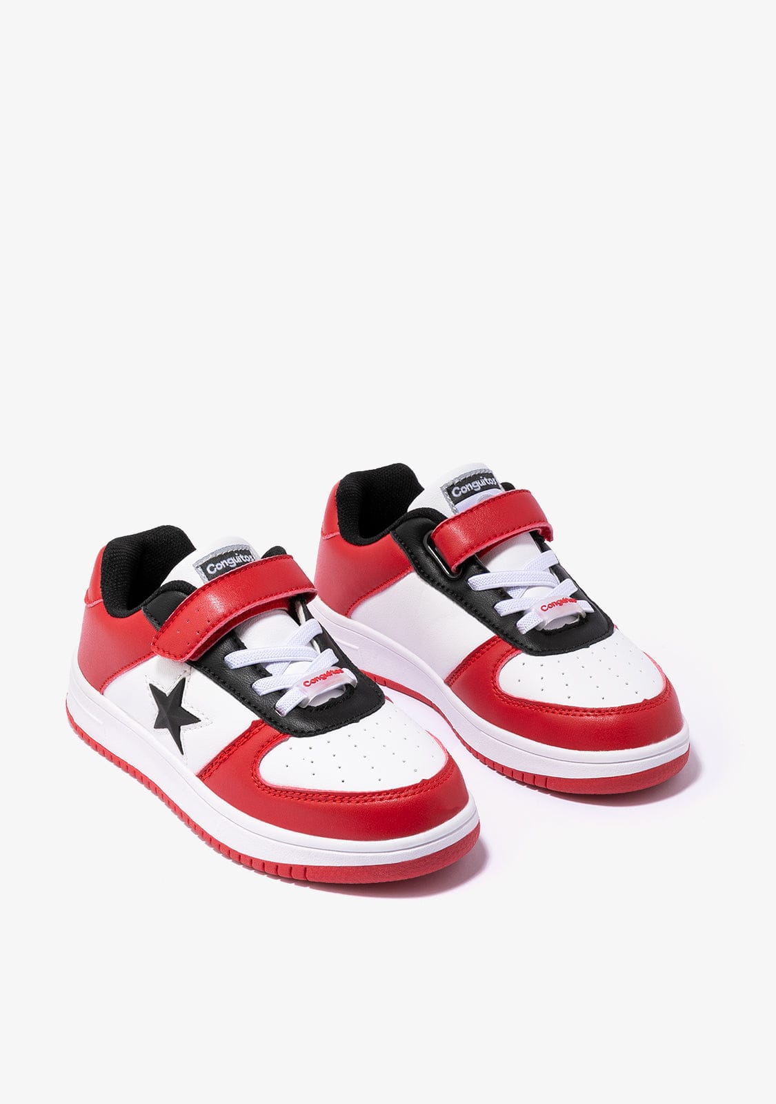 CONGUITOS Shoes Unisex Red - White Star With Lights Sneakers