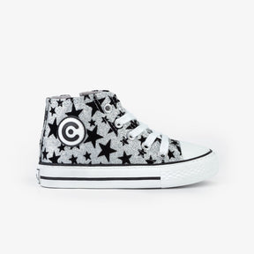CONGUITOS Shoes Unisex Silver Glitter Stars Boots