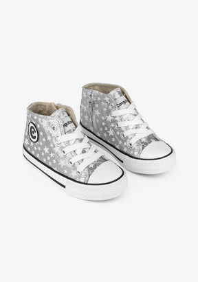 CONGUITOS Shoes Unisex Silver Glows in the Dark Hi-Top Sneakers