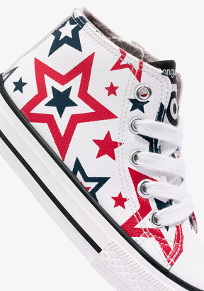 CONGUITOS Shoes Unisex Stars High-Top Sneakers White Napa