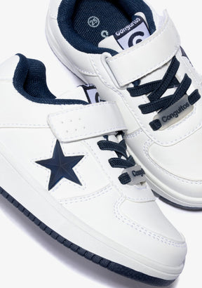 CONGUITOS Shoes Unisex White Navy With Lights Star Sneakers