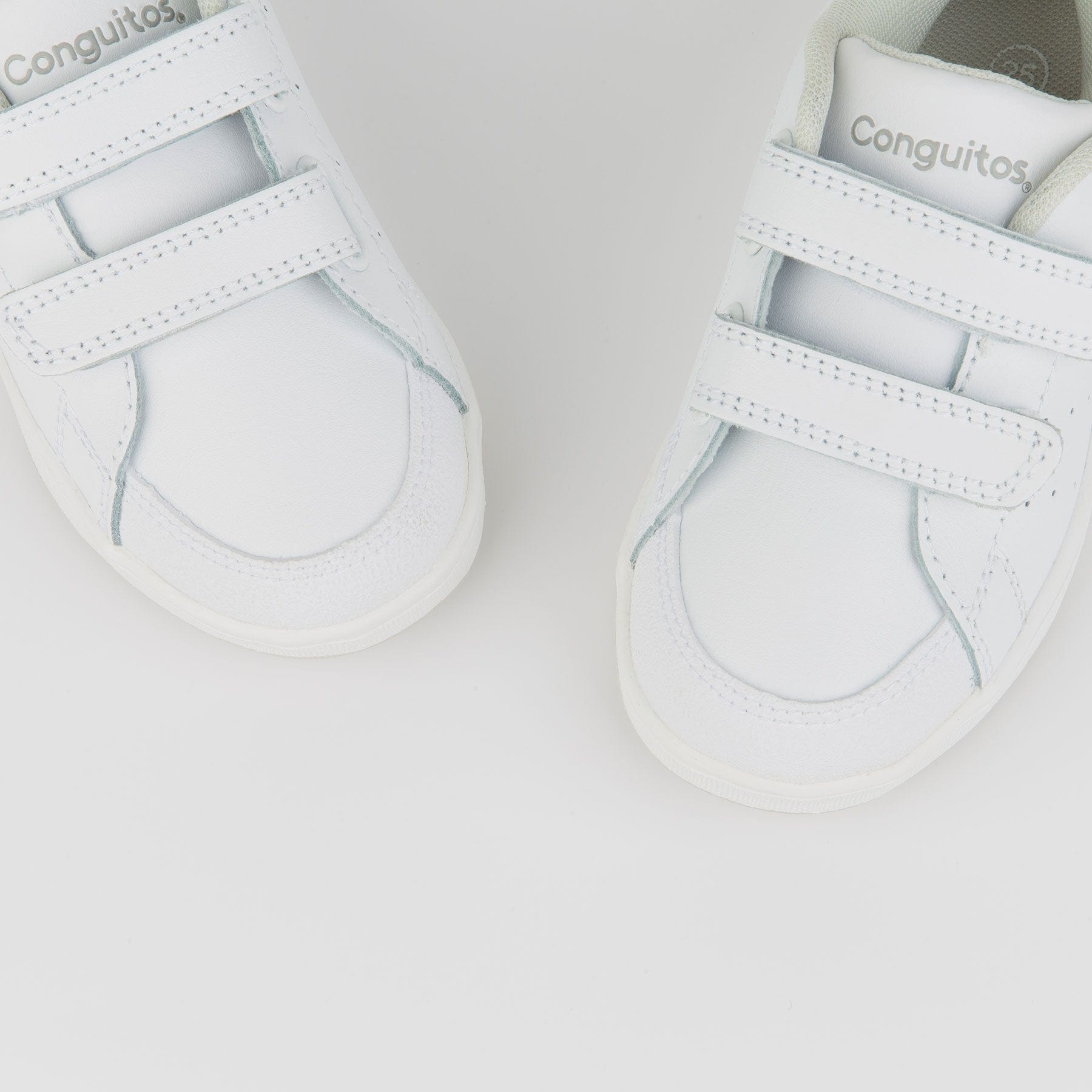 CONGUITOS Shoes Unisex White Washable Leather Trainers