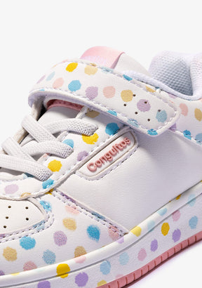 CONGUITOS Shoes White Dots Elastic Sneakers
