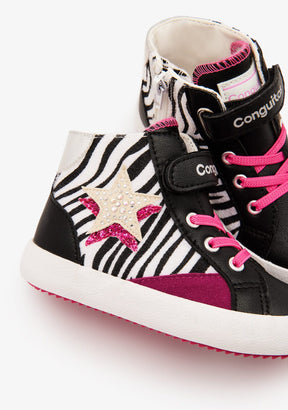 CONGUITOS Sneakers High Start Zebra Black