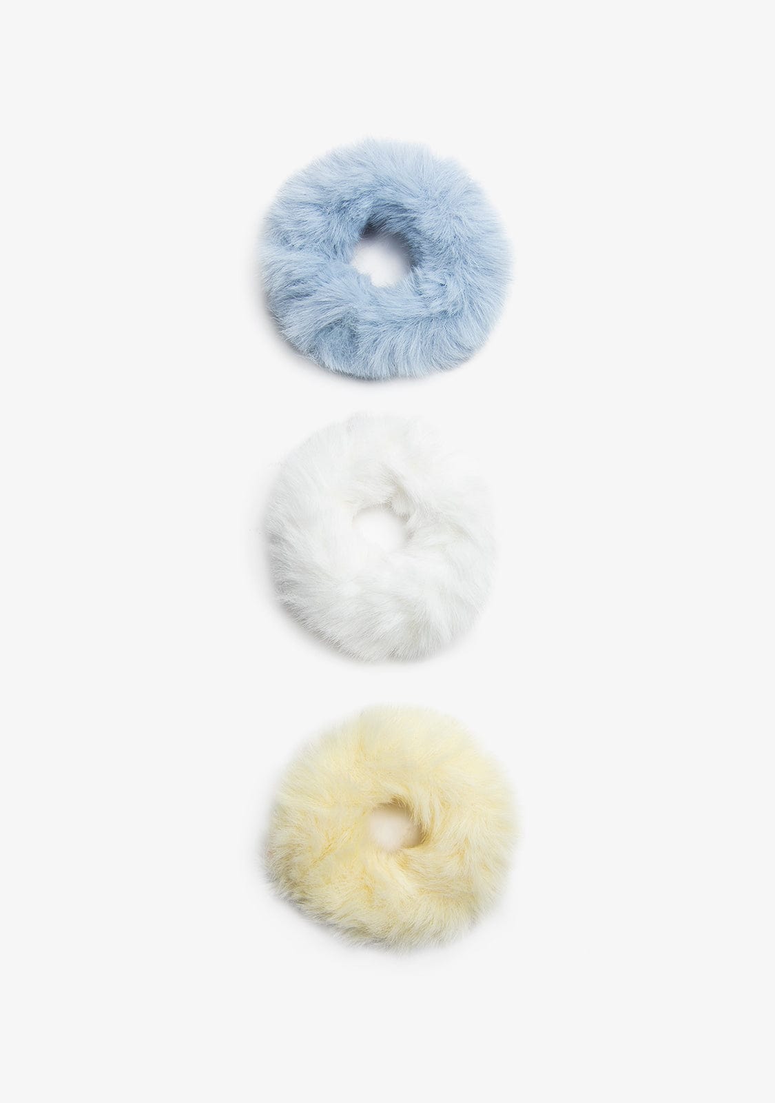 CONGUITOS TEXTIL ACCESORIOS / COLETEROS Blue Fur Set Scrunchies