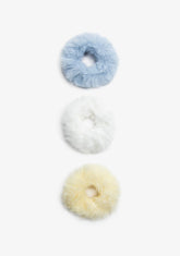 CONGUITOS TEXTIL ACCESORIOS / COLETEROS Blue Fur Set Scrunchies