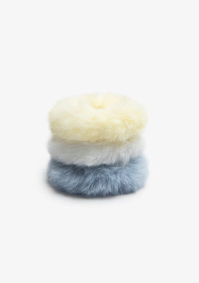 CONGUITOS TEXTIL ACCESORIOS / COLETEROS Blue Fur Set Scrunchies