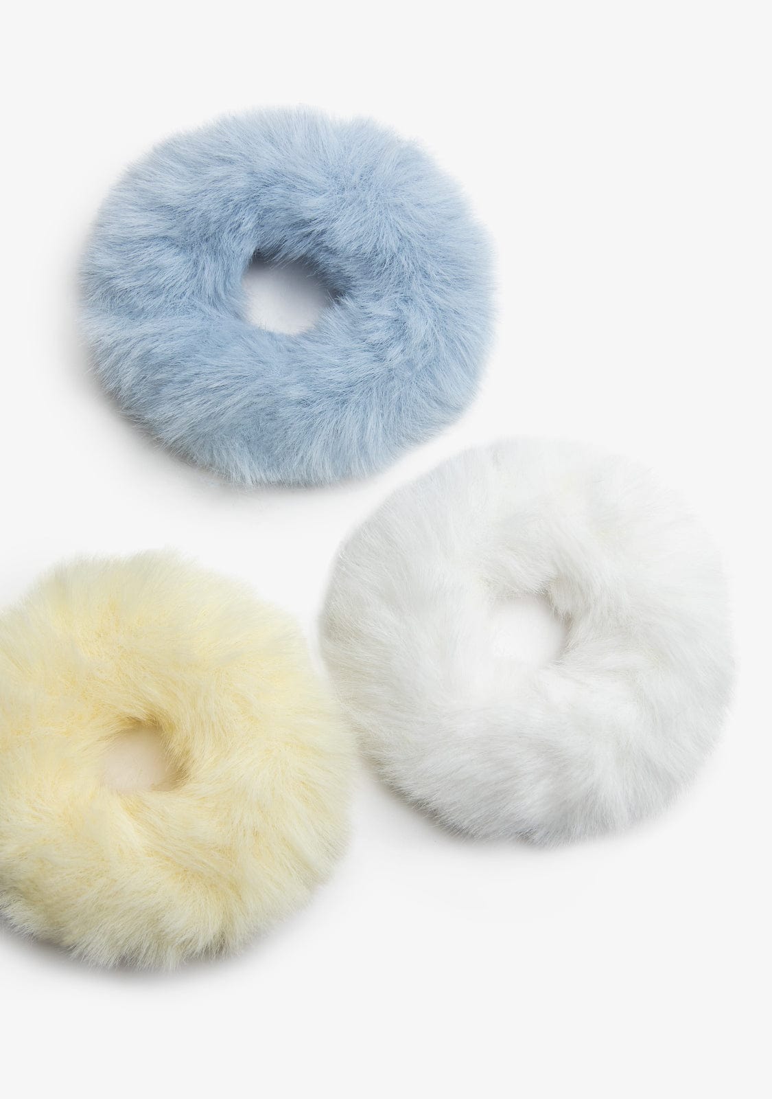 CONGUITOS TEXTIL ACCESORIOS / COLETEROS Blue Fur Set Scrunchies