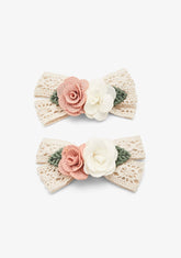 CONGUITOS TEXTIL ACCESORIOS / PINZAS Flowers Bow Set