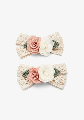 CONGUITOS TEXTIL ACCESORIOS / PINZAS Flowers Bow Set